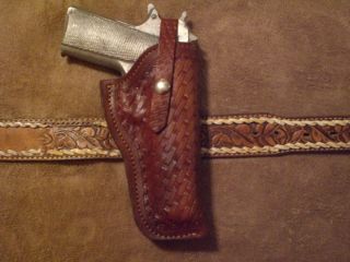 Leather Holster 1911 Colt 45 and Clones Closed Bottom Hand Tooled