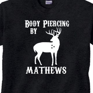 Body Piercing by Mathews Black Tee Archery Bow Hunter T Shirt
