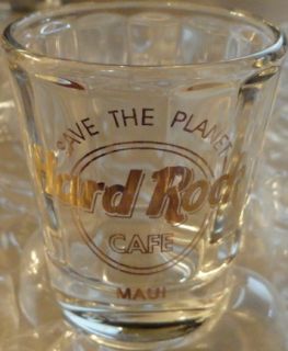 Hard Rock Cafe Maui 2 Gold Letter Shot Glass Glassware