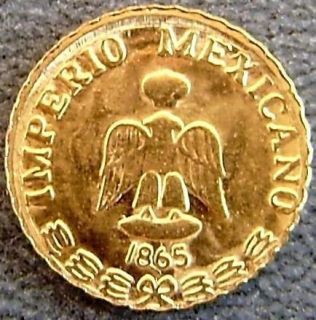 MAXIMILIAN MEXICAN PESO 1865 MINI GOLD COIN  COLLECTOR