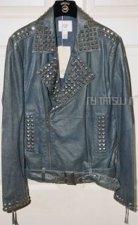 Matthew Williamson for H M Studded Leather Jacket Sz 36R