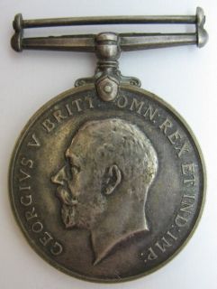 British War Medal Silver GEORGIVS V BRITT OMN REX ET IND IMP 1914 1918