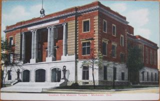 1910 Postcard Scottish Rite Masonic Temple McAlester OK