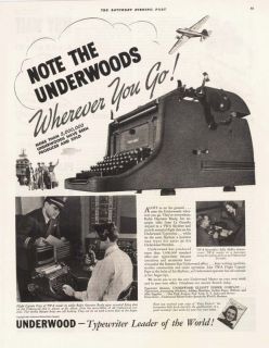1940 Ad Underwood Typewriter Sally McBee CPT Pope