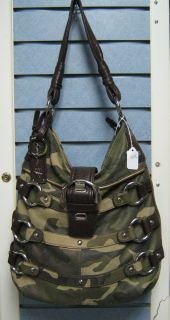 Makowsky Camouflage Printed Leather N s Tote Olive