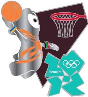 Wenlock Olympic Basketball Games Mark Mascot Sports Pin NIP