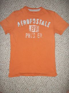 Mens Orange Aeropostale T Shirt Size Small Distressed Look
