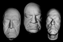 Life Mask Set of 3 Carradine TOR Roddy McDowall in White Resin