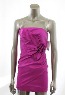 Jessica McClintock New Purple Womens Floral Pintuck Satin Clubwear