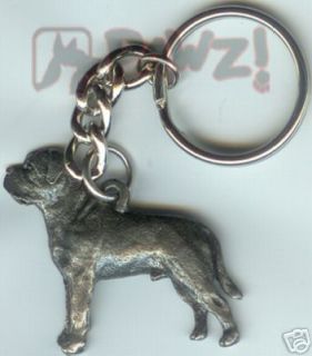 Mastiff Dog Fine Pewter Keychain Key Chain Ring New