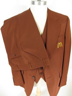 Vtg 1976 McDonalds Deadstock Uniform 3 Piece Suit Jacket Vest Pants