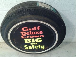 RARE Gulf Deluxe Crown Tire and Insert Sign Last One