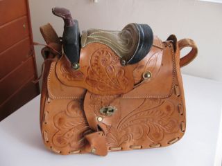 Western Leather Purse with Saddle Decorative Really Cute