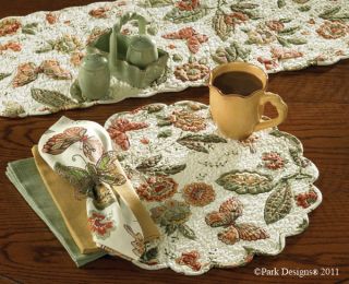 Park Designs Butterfly Country Cottage Quilted Placemat & Napkin