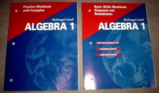ALGEBRA 1 MCDOUGAL LITTELL 9TH GRADE 9 MATH PRACTICE WORKBOOKS LOT