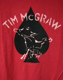 Tim McGraw Spade Horse Print on Burgundy T Shirt New