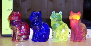 Vintage Mosser Glass Cats Lot of Four Lot A
