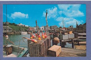 0612 Marthas Vineyard MA Menemsha Harbor Fishing Boats Lobster Buoys