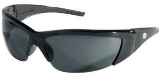 Safety Sun Glasses Forceflex MCR Z87 Ballistic Black Frame Silver Lens