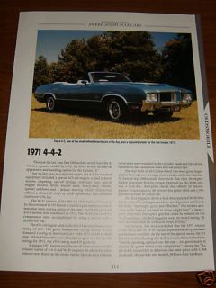 1971 Oldsmobile 442 Specs Info Photo 71 Cutlass 455 W30