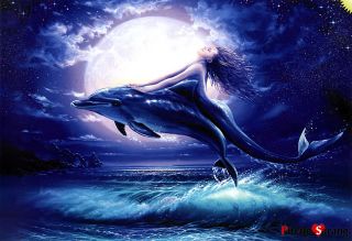 Piece Luminous Jigsaw Puzzles The Little Mermaid and Dolphin