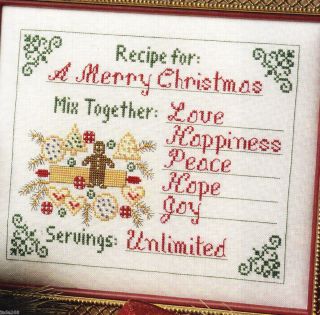 FOR A MERRY CHRISTMAS GINGERBREAD CROSS STITCH PATTERN MILL HILL BEADS