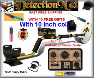 Fisher Gold Bug 2 II Metal Detector w 10 Coil 10 Gifts