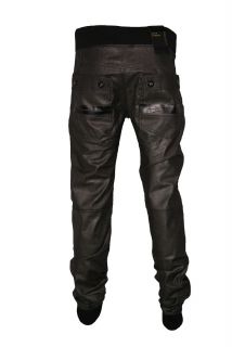 New DL Project Designer Mens Cuffed Jeans Wax Coated
