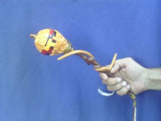 Native American Handcrafted Gourd Dancers Gourd Rattle Custom Made