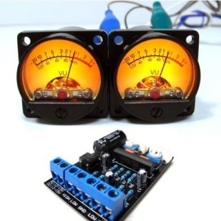 2x Panel VU Meter with Driver Board Warm Back Light Recording Audio
