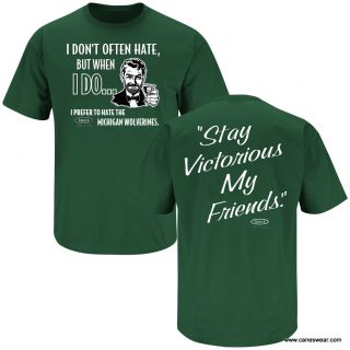 Michigan State Spartans  Stay Victorious Smack T Shirt 2XL Hate