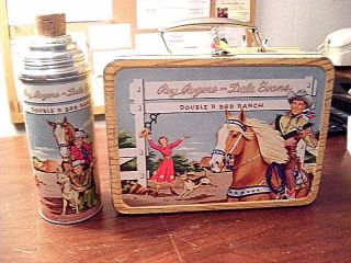 Vintage 1953 Roy Rogers and Dale Evans Lunch Box with Thermos