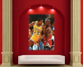 Magic Johnson vs Michael Jordan Giant Wall Poster X2544