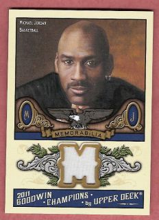 MICHAEL JORDAN GAME USED JERSEY CARD 2011 UD GOODWIN CHAMPIONS CHICAGO