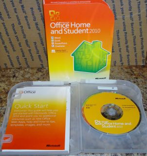 MICROSOFT OFFICE HOME AND STUDENT 2010 W/WORD, EXCEL, POWER POINT