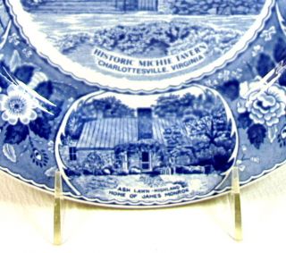 Vintage Michie Tavern Virginia Staffordshire Plate Flow Blue WH