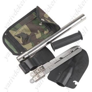 Army Military Type Steel Survival Shovel Axe Saw Knife Combined Camp