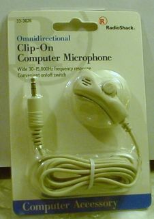 New Radio Shack Omnidirectional Clip on Computer Microphone