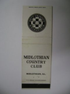 Midlothian Country Club Midlothian NY Matchbook Cover