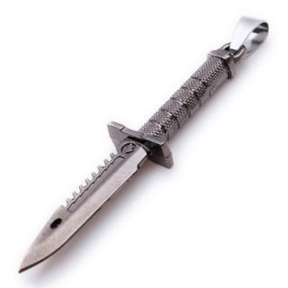 Army Style Knife Mens Pendant Necklace P304