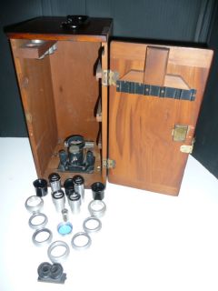 Bausch Lomb Microscope Accessories with Antique Case