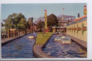 Palisades Park NJ Amusement Atomic Boat PC Postcard
