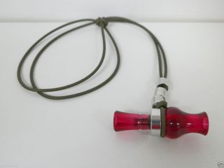 inch Mini Duck Call Necklace Red Clear Wood Duck