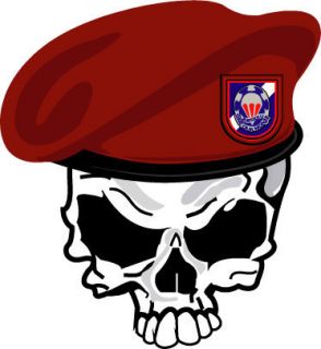 Sticker U s Army Beret Unit 82nd Support Skull