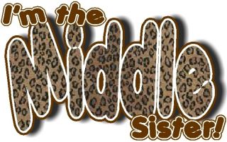 Middle Sister Leopard Print T Shirt Design Decal New