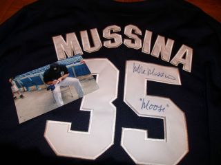 Mike Mussina Signed New York Yankees Jersey w Pic Baltimore OS