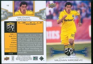Milovan Mirosevic Born in Santiago Chile Two 2012 Soccer Trading Cards