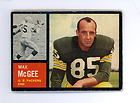 1962 Post Football 9 Max McGee Green Bay Packers SP