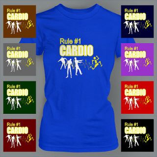 CARDIO RULE NUMBER 1 ZOMBIE ZOMBIELAND CROSS FIT Ladies T Shirt