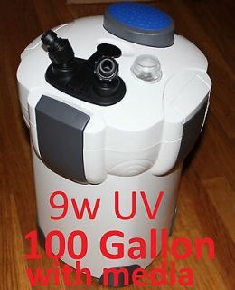 100 Gallon External Aquarium Filter UV 9w with builtin pump kit 303B